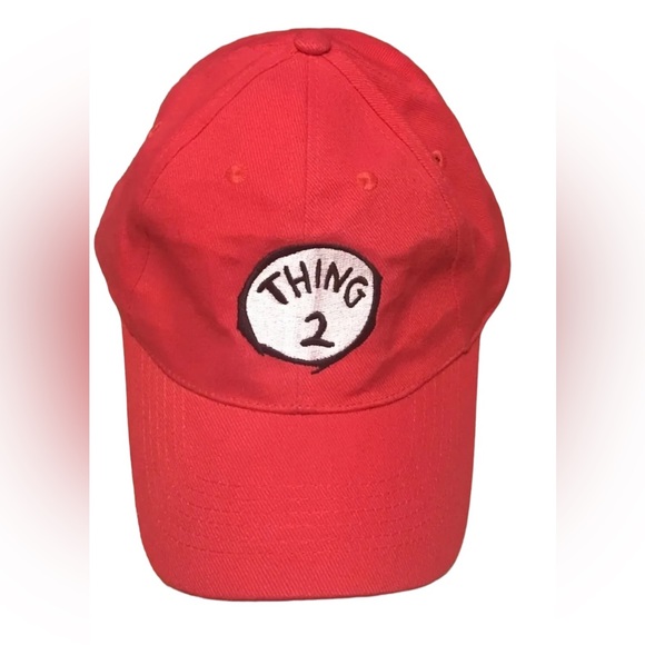 Dr Seuss Thing 2 Hat Cap Universal Studios Red Adult Adjustable - Picture 1 of 5